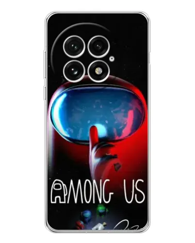 Чехол для OnePlus 13 с картинкой «Красный импостер — макро»