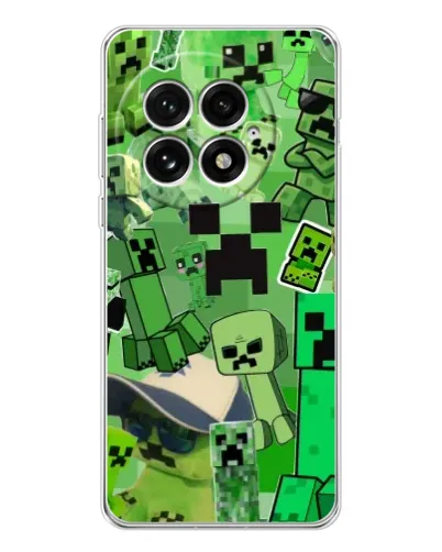 Чехол для OnePlus 13 с картинкой «Криперы Minecraft» Чехол для OnePlus 13 с картинкой «Криперы Minecraft»