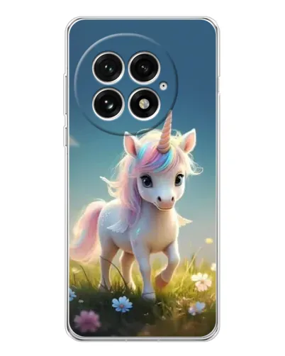 Чехол для OnePlus 13 с картинкой «Единорог на поляне»