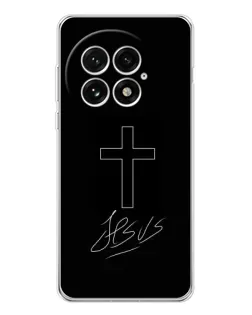 Чехол для OnePlus 13 с картинкой «Графический крест Jesus»