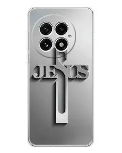 Чехол для OnePlus 13 с картинкой «Металлический крест Jesus»