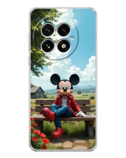 Чехол для OnePlus 13 с картинкой «Микки на скамейке»