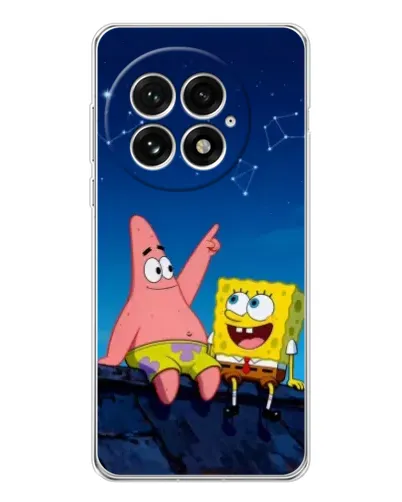 Чехол для OnePlus 13 с картинкой «Губка Боб и Патрик ночью»