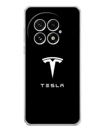 Чехол для OnePlus 13 с картинкой «Tesla White Logo»