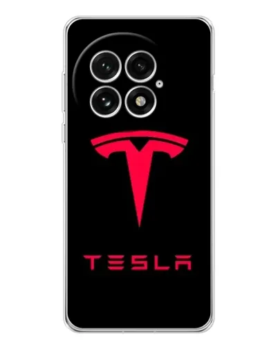 Чехол для OnePlus 13 с картинкой «Tesla Red Logo»