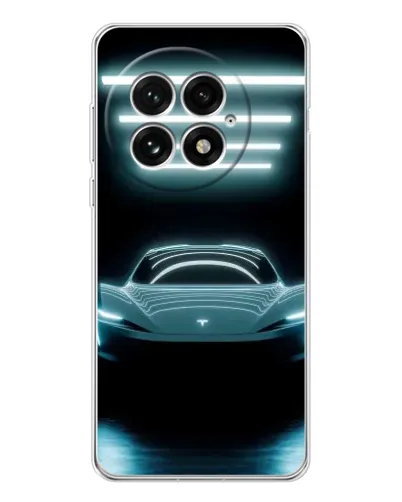 Чехол для OnePlus 13 с картинкой «Tesla в неоне»