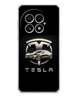 Чехол для OnePlus 13 с картинкой «Tesla — серебристое авто»