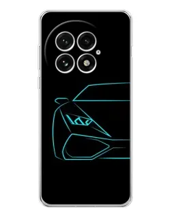 Чехол для OnePlus 13 с картинкой «Голубой силуэт Lamborghini»