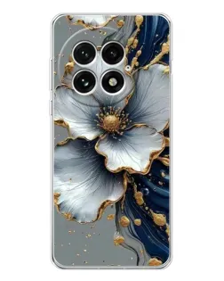 Чехол для OnePlus 13 с картинкой «Белый цветок и золотой флюид» Чехол для OnePlus 13 с картинкой «Белый цветок и золотой флюид»