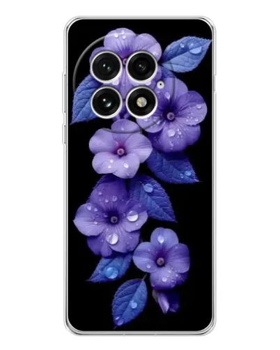 Чехол для OnePlus 13 с картинкой «Фиолетовые цветы с росою»