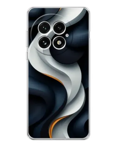 Чехол для OnePlus 13 с картинкой «Объемные черно-белые ленты»