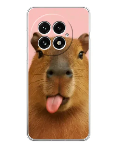 Чехол для OnePlus 13 с картинкой «Капибара с языком»
