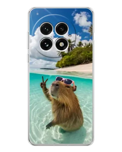 Чехол для OnePlus 13 с картинкой «Капибара на море»