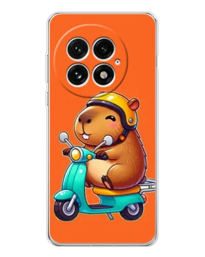 Чехол для OnePlus 13 с картинкой «Капибара на скутере»