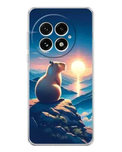 Чехол для OnePlus 13 с картинкой «Закат солнца с капибарой»