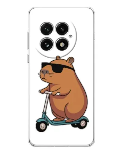 Чехол для OnePlus 13 с картинкой «Капибара на самокате»