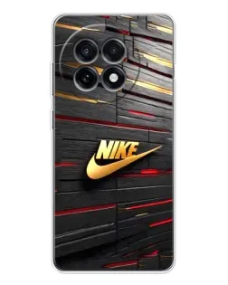 Чохол для OnePlus 13R з картинкою «Золотий Nike на металі»