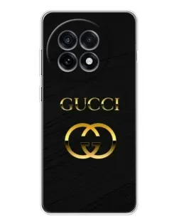 Чехол для OnePlus 13R с картинкой «Золотой логотип Gucci»