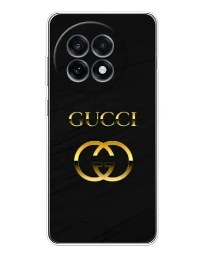 Чехол для OnePlus 13R с картинкой «Золотой логотип Gucci»