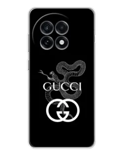 Чехол для OnePlus 13R с картинкой «Gucci — серебряная змея»
