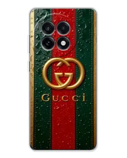 Чохол для OnePlus 13R з картинкою «Gucci — фірмова смуга та золото»