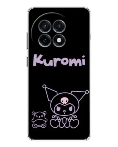 Чехол для OnePlus 13R с картинкой «Kuromi — черный минимализм»