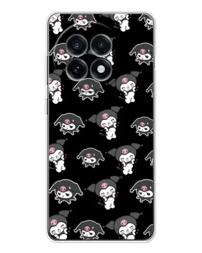 Чехол для OnePlus 13R с картинкой «Черный паттерн Kuromi»