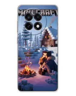Чехол для OnePlus 13R с картинкой «Зимний Minecraft»