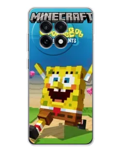 Чехол для OnePlus 13R с картинкой «Губка Боб Minecraft»