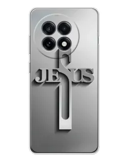 Чехол для OnePlus 13R с картинкой «Металлический крест Jesus»