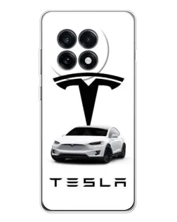Чехол для OnePlus 13R с картинкой «Tesla White Style»