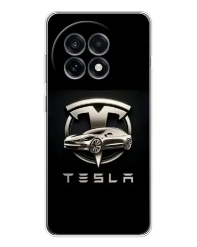 Чехол для OnePlus 13R с картинкой «Tesla — серебристое авто» Чехол для OnePlus 13R с картинкой «Tesla — серебристое авто»