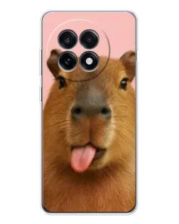 Чехол для OnePlus 13R с картинкой «Капибара с языком»