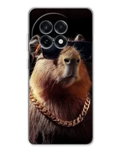 Чехол для OnePlus 13R с картинкой «Капибара золотая цепь»