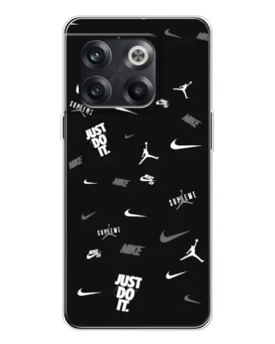 Чехол для OnePlus 13s с картинкой «Nike Black Pattern»