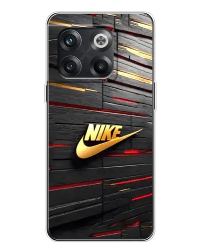 Чехол для OnePlus 13s с картинкой «Золотой Nike на металле»