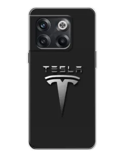 Чехол для OnePlus 13s с картинкой «Стальной логотип Tesla»