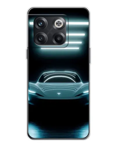 Чехол для OnePlus 13s с картинкой «Tesla в неоне»