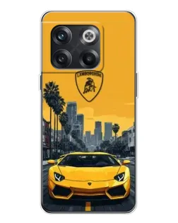 Чехол для OnePlus 13s с картинкой «Желтый Lamborghini город»