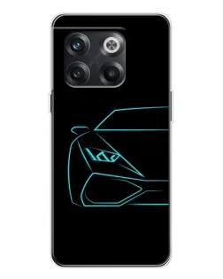 Чехол для OnePlus 13s с картинкой «Голубой силуэт Lamborghini»