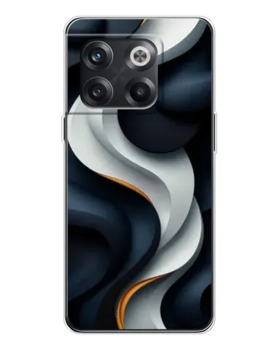 Чехол для OnePlus 13s с картинкой «Объемные черно-белые ленты»
