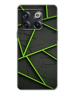 Чехол для OnePlus 13s с картинкой «Зеленые геометрические линии»
