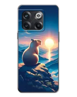 Чехол для OnePlus 13s с картинкой «Закат солнца с капибарой»