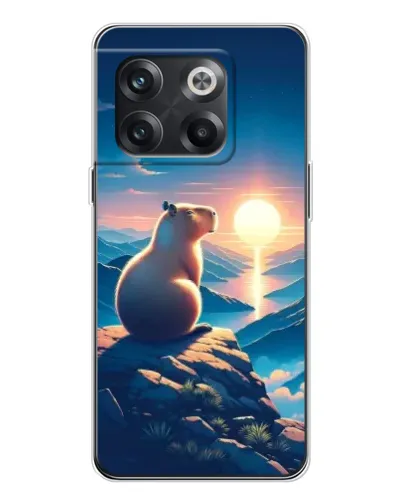 Чехол для OnePlus 13s с картинкой «Закат солнца с капибарой»