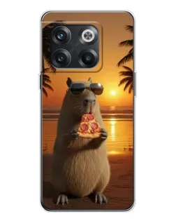 Чехол для OnePlus 13s с картинкой «Капибара с пиццей»