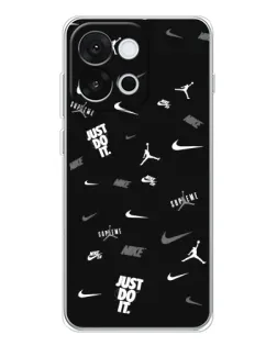 Чохол для OnePlus 13T з картинкою «Nike Black Pattern»