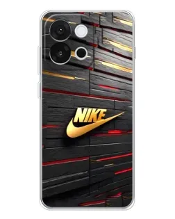 Чехол для OnePlus 13T с картинкой «Золотой Nike на металле»