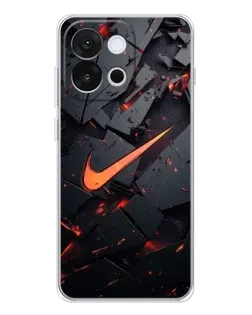 Чехол для OnePlus 13T с картинкой «Nike — эффект разломов»