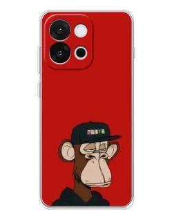 Чехол для OnePlus 13T с картинкой «Bored Ape — красный фон»