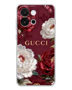 Чехол для OnePlus 13T с картинкой «Gucci — бордовые розы»